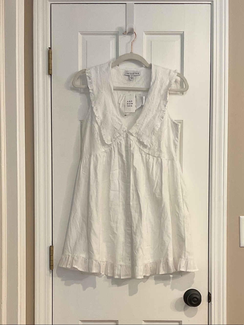 And Now This White Eyelet Mini Dress